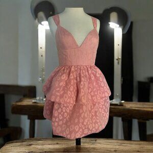 Revolve NBD Rita Chiffon Mini Dress Blush Pink XS – Party Cocktail Wedding Guest